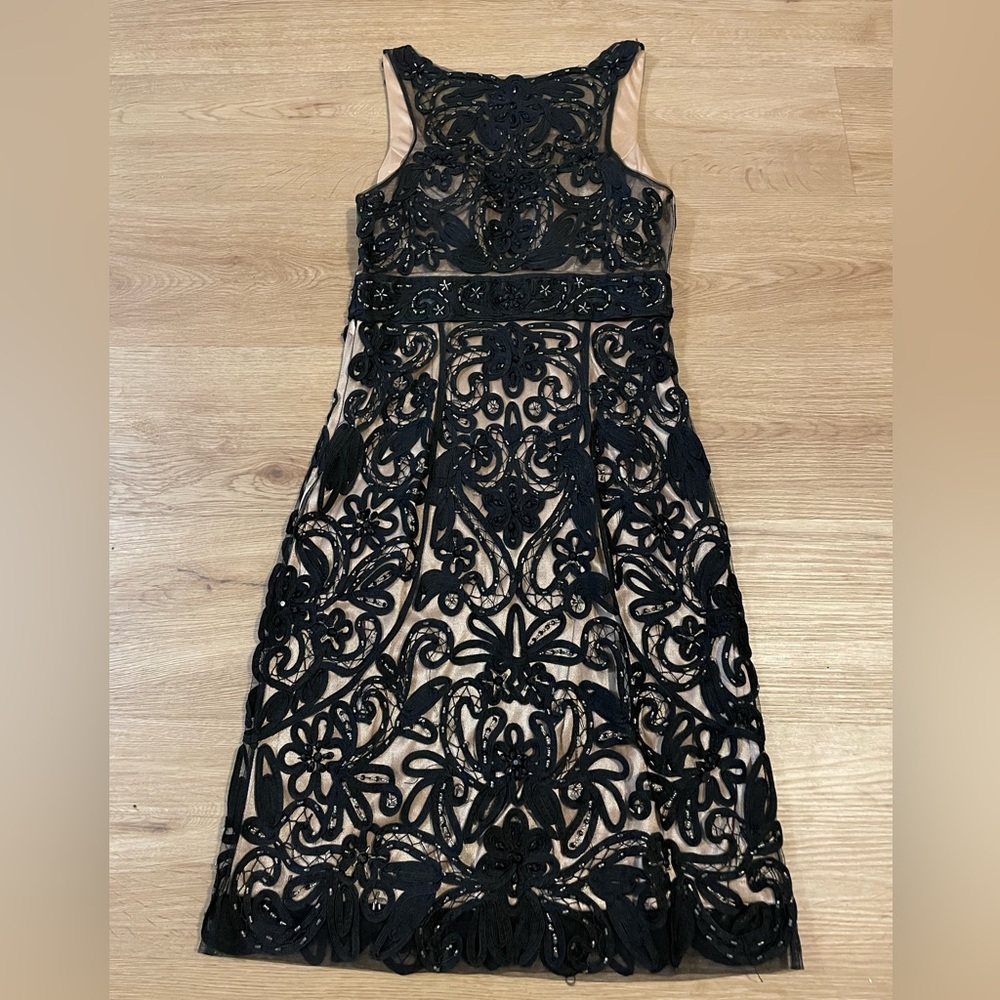 Sue Wong Nocturne Black Lace Beaded Evening Cocktail Dress Size 2 - Picture 10 of 14